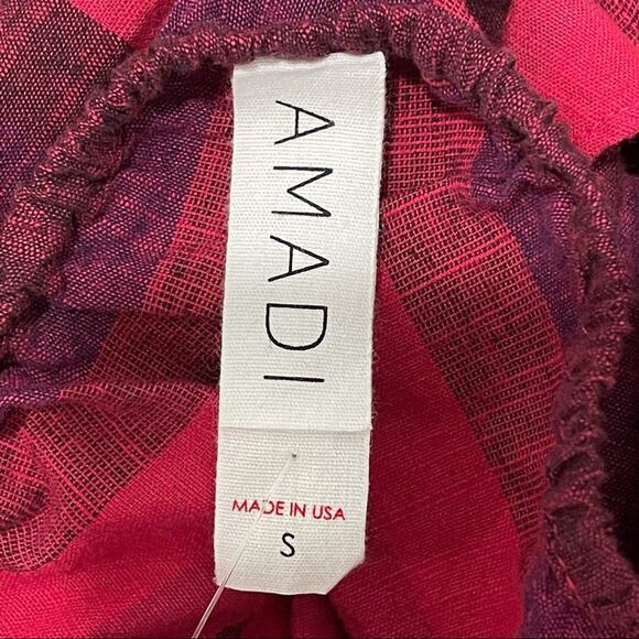 Anthropologie Amadi Pink Striped Linen Blend Romper Size Small NEW - Picture 11 of 12